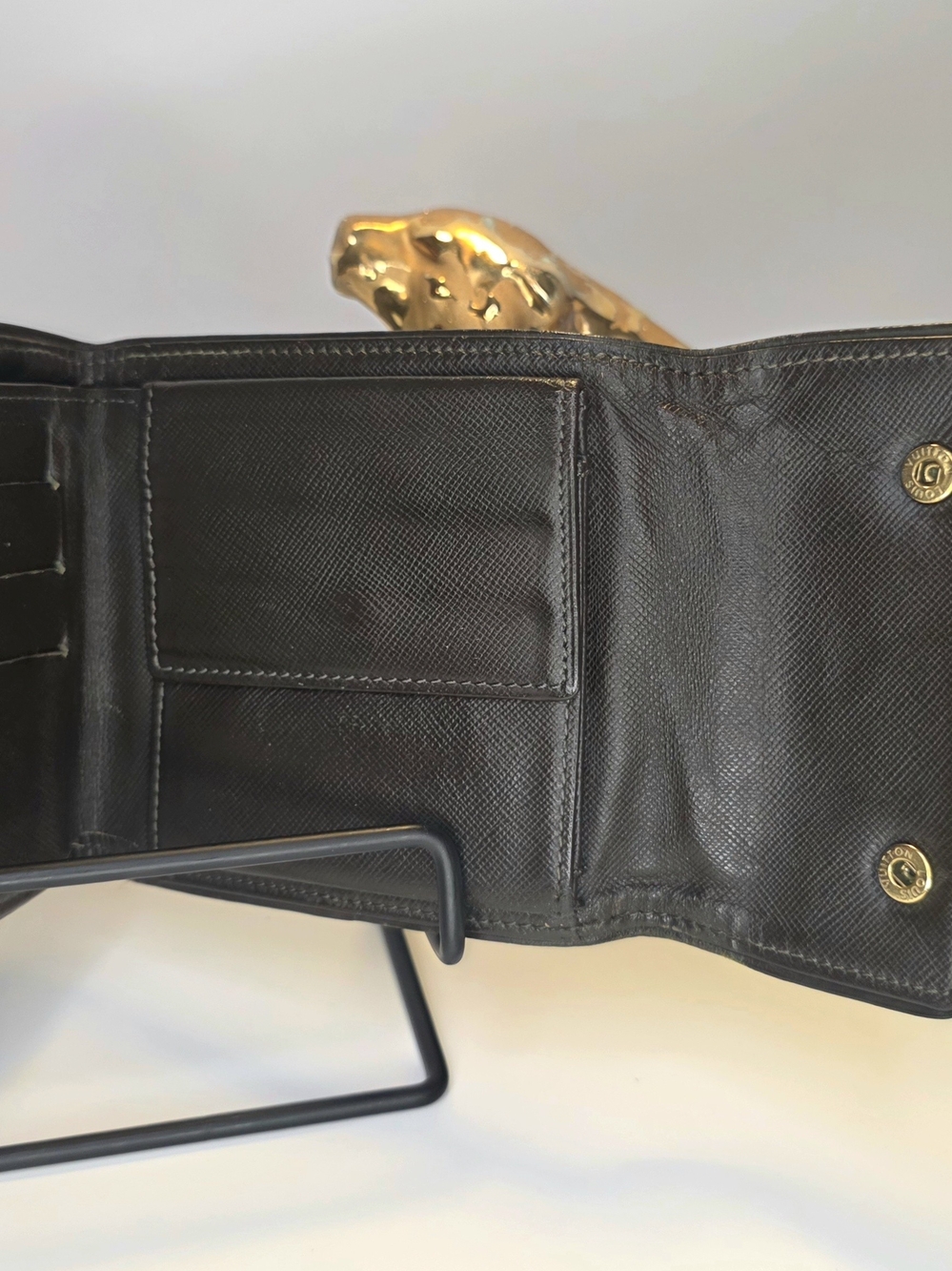 Louis Vuitton Green Mini Lin Denim Compact Fold Wallet W/ Chain ✨️ - Picture 5 of 9